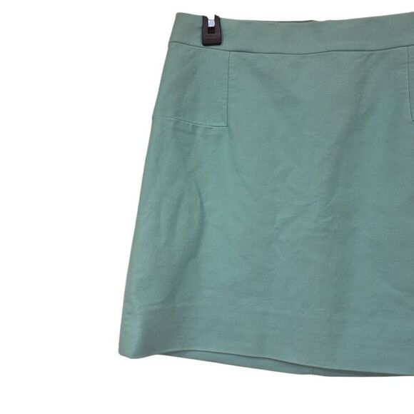 J. Crew Women's Mint Green Cotton/Spandex Lined Mini Skirt - Picture 3 of 11